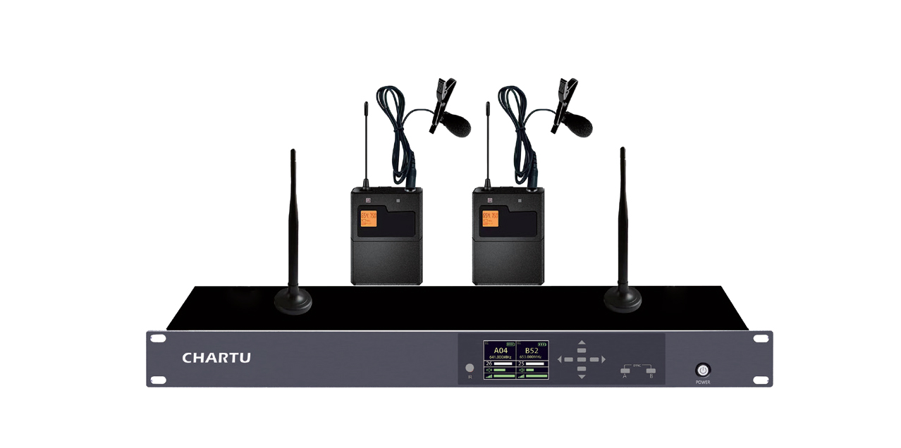 无线一拖二领夹话筒