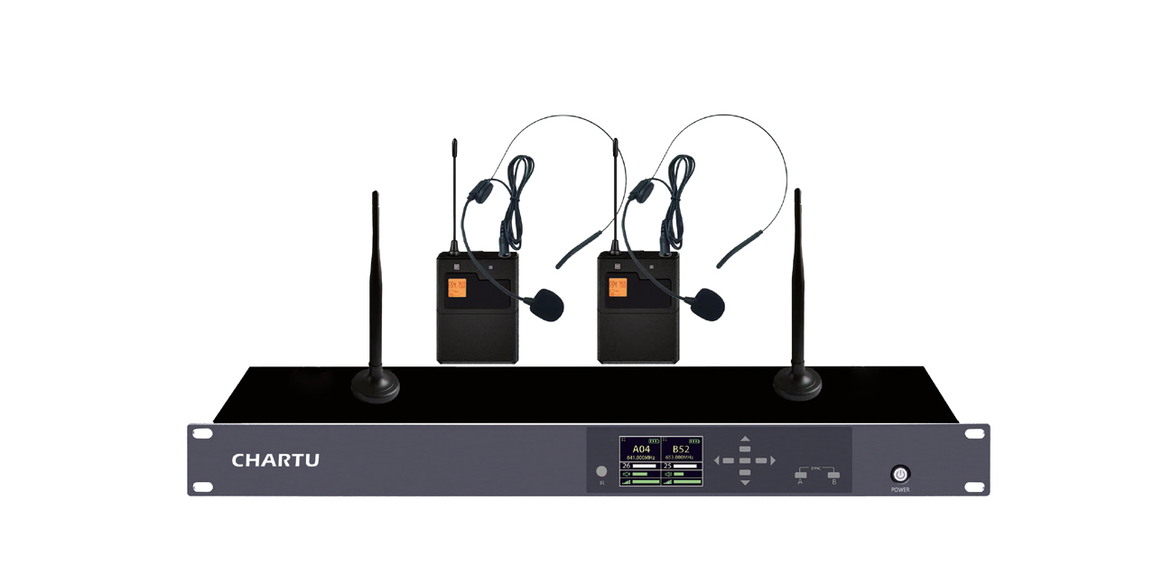 无线一拖二头戴话筒