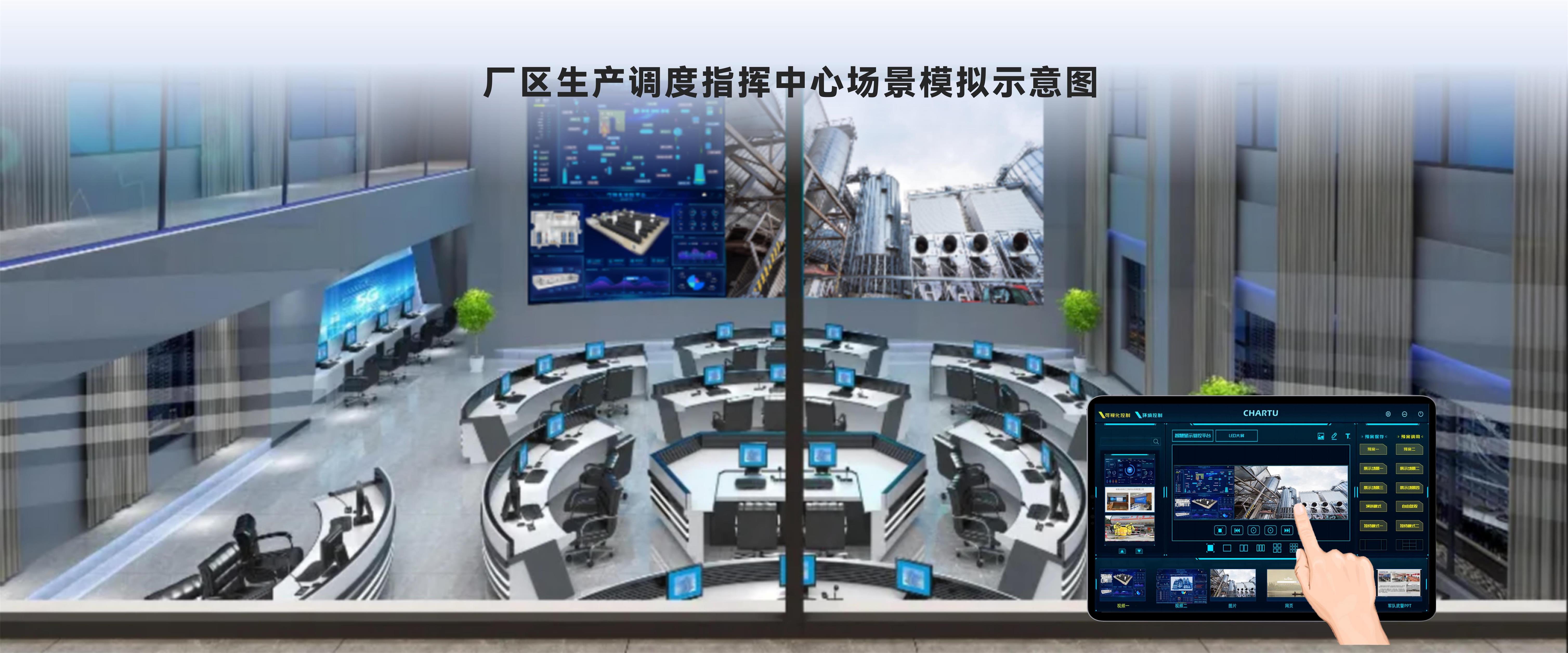 厂区生产调度指挥中心场景模拟示意图